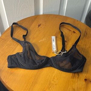 SKIMS Black Mesh Bra
